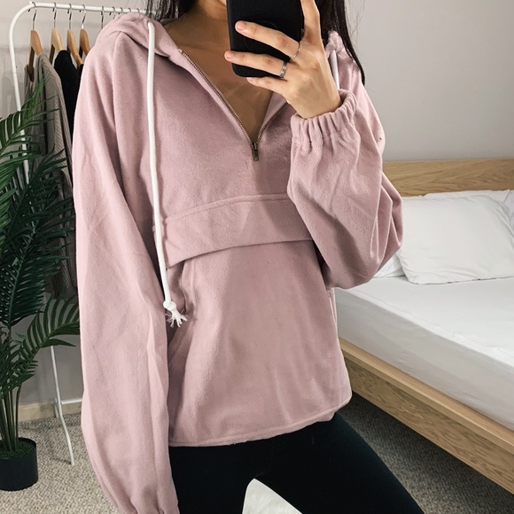 🆕 Miranda - Pink Quarter Zip Hoodie - Picture 4 of 5